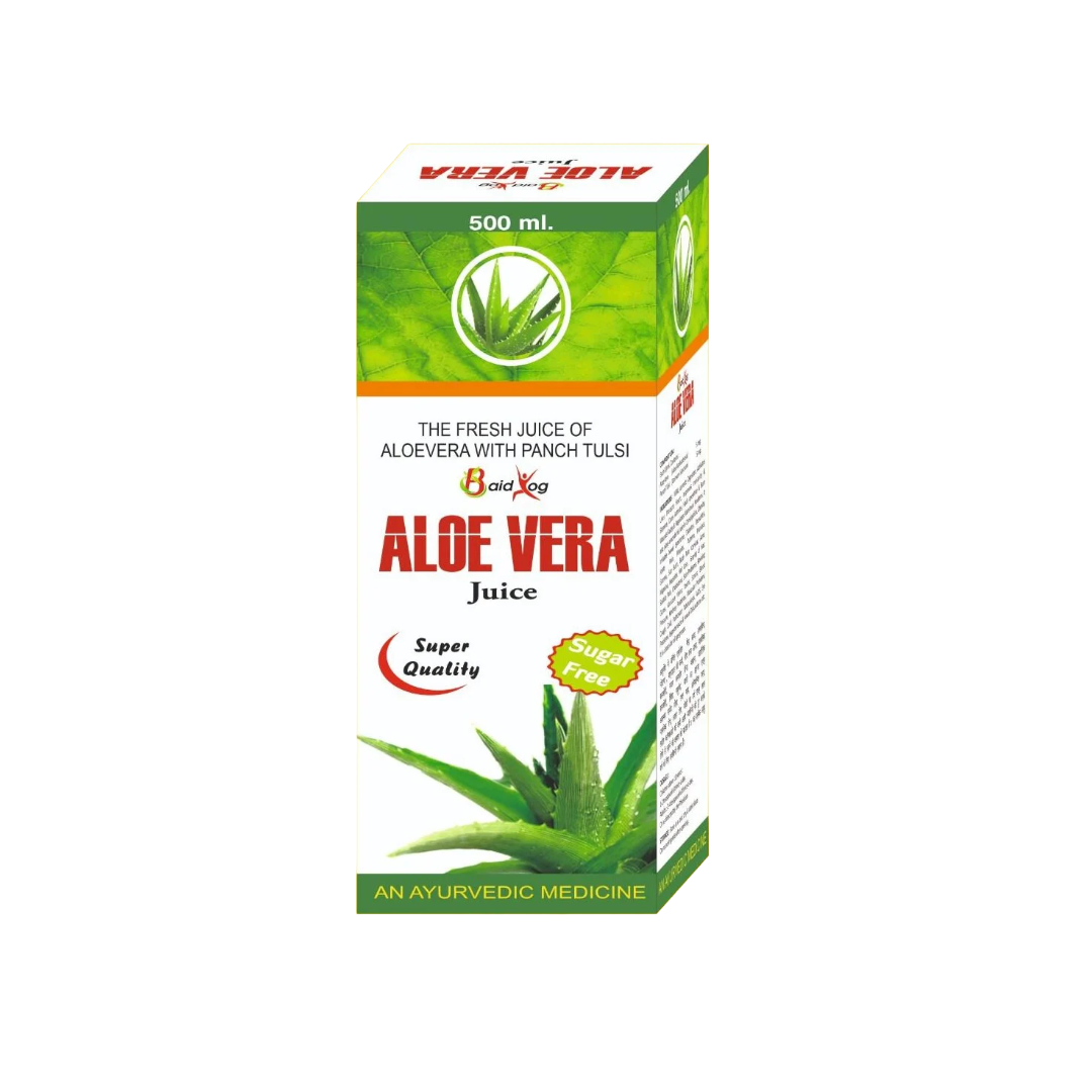 Baid Yog Aloe Vera Juice with Panch Tulsi – Sugar Free Ayurvedic Juice | 500 ml