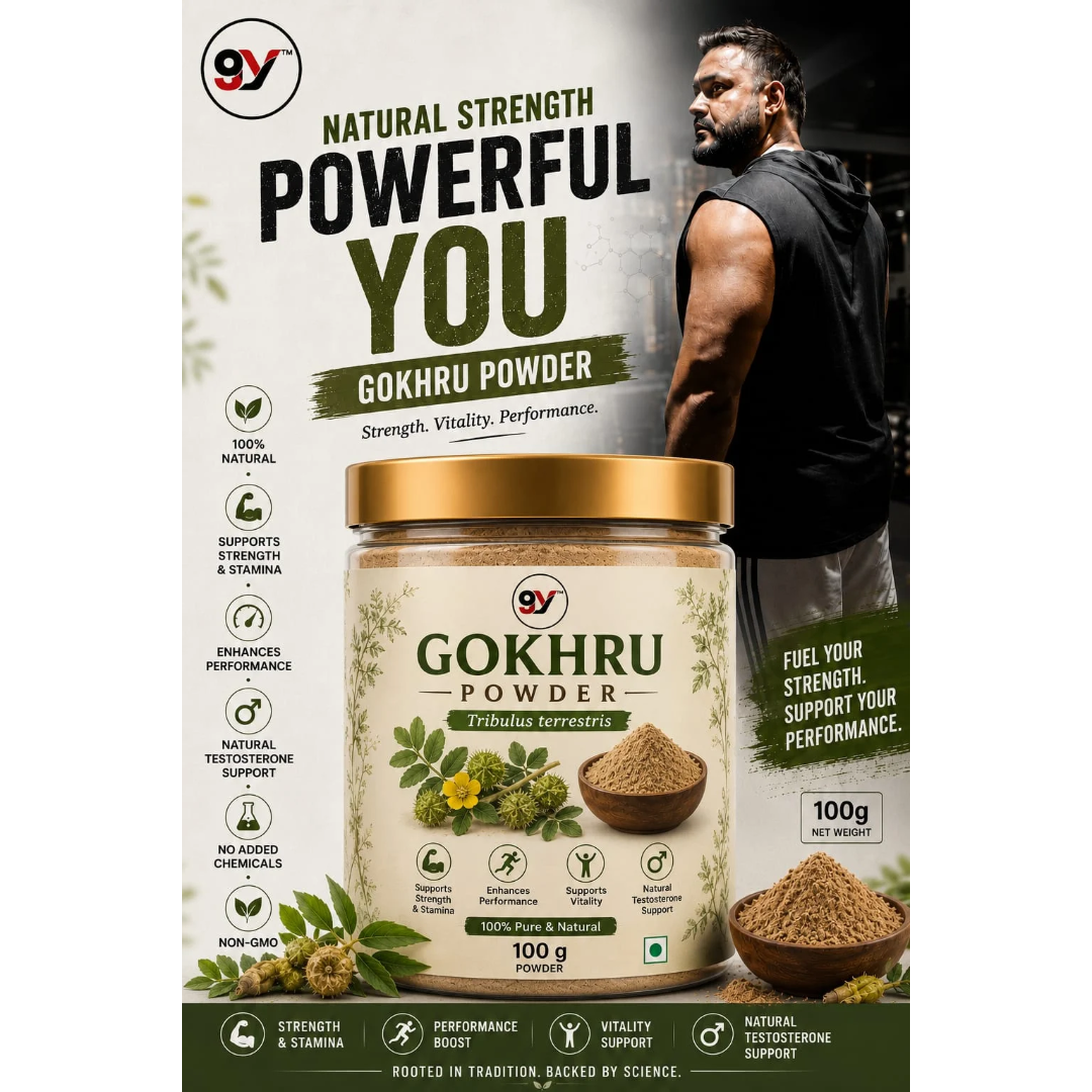 Baid Yog Gokhru Powder – 100% Pure & Natural Tribulus Terrestris Powder | Strength, Stamina & Vitality Support | 100g