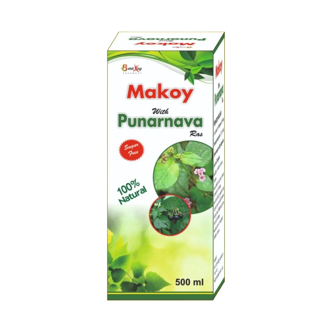 Baid Yog Makoy with Punarnava Ras – Sugar Free Ayurvedic Herbal Juice | 100% Natural | 500 ml