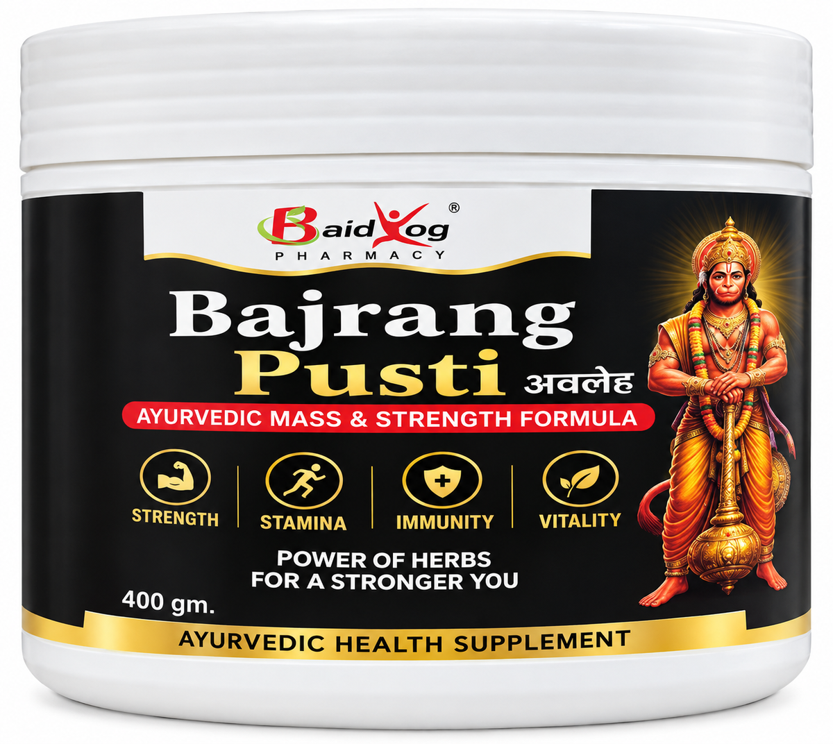 BY Nutrition Bajrang Pusti – Ayurvedic Mass & Strength Formula 400 gm