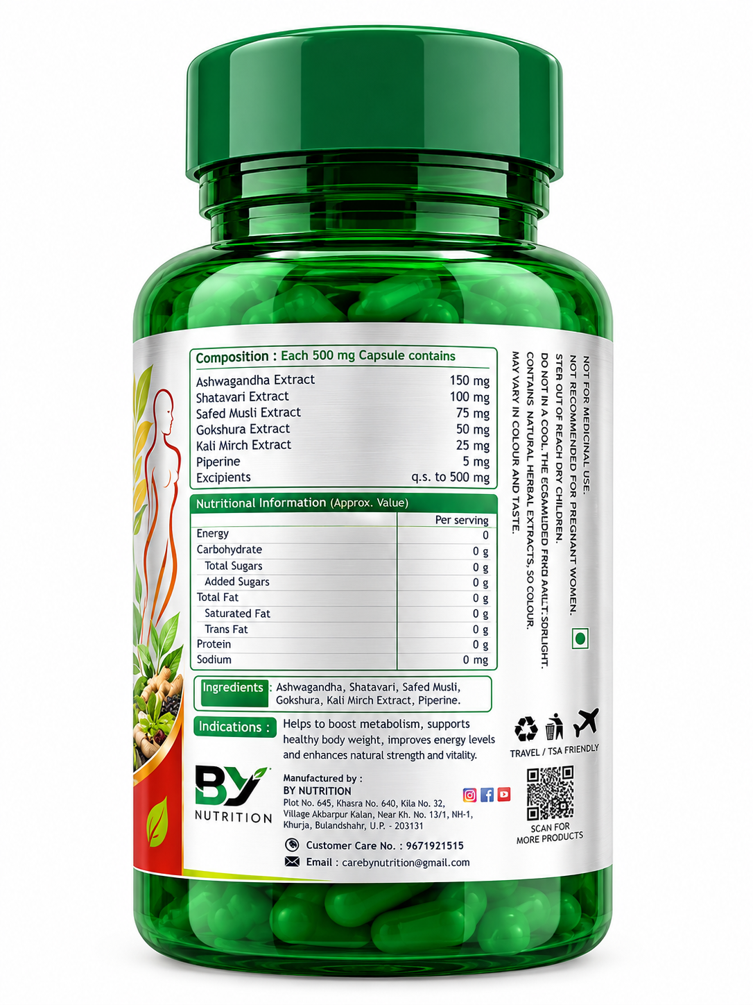 BY Nutrition Weight Loss Kit – L-Carnitine Syrup + Lean Ease Capsules + Body Shift Capsules | 3-Product Combo