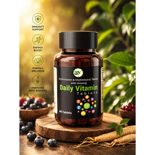 Baid Yog Daily Vitamin Tablets – Multivitamin & Multimineral with Ginseng | 60 Tablets
