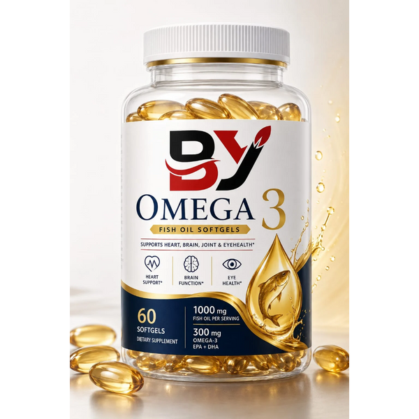 Baid Yog Omega 3 Fish Oil Softgels – 1000mg Fish Oil with EPA & DHA | 60 Softgels