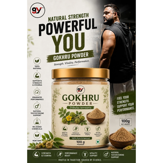 Baid Yog Gokhru Powder – 100% Pure & Natural Tribulus Terrestris Powder | Strength, Stamina & Vitality Support | 100g