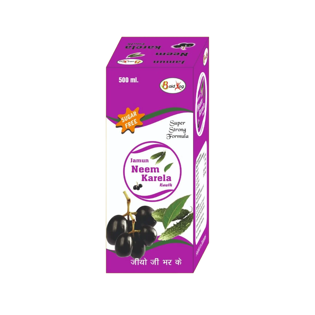 Baid Yog Jamun Neem Karela Kwath – Sugar Free Ayurvedic Herbal Juice | Super Strong Formula | 500 ml