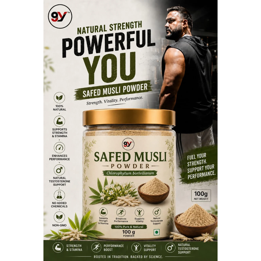 Baid Yog Safed Musli Powder – 100% Pure & Natural Chlorophytum borivilianum Powder | Strength, Stamina & Vitality Support | 100g