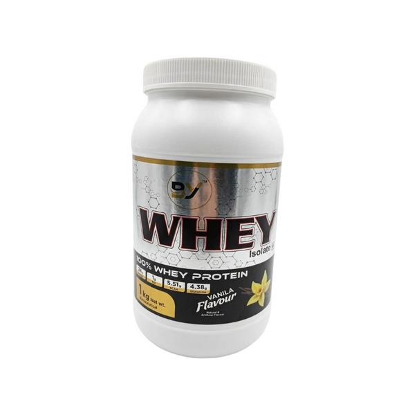 BY 100% Whey Protein Isolate – Vanilla Flavour | 24g Protein, 5.51g BCAA & 4.38g Glutamine per Serving | 1kg