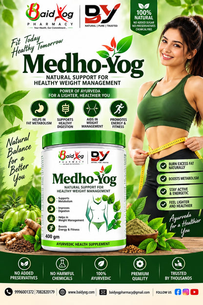 BY Nutrition Medho-Yog – Ayurvedic Weight Management Supplement 400 gm